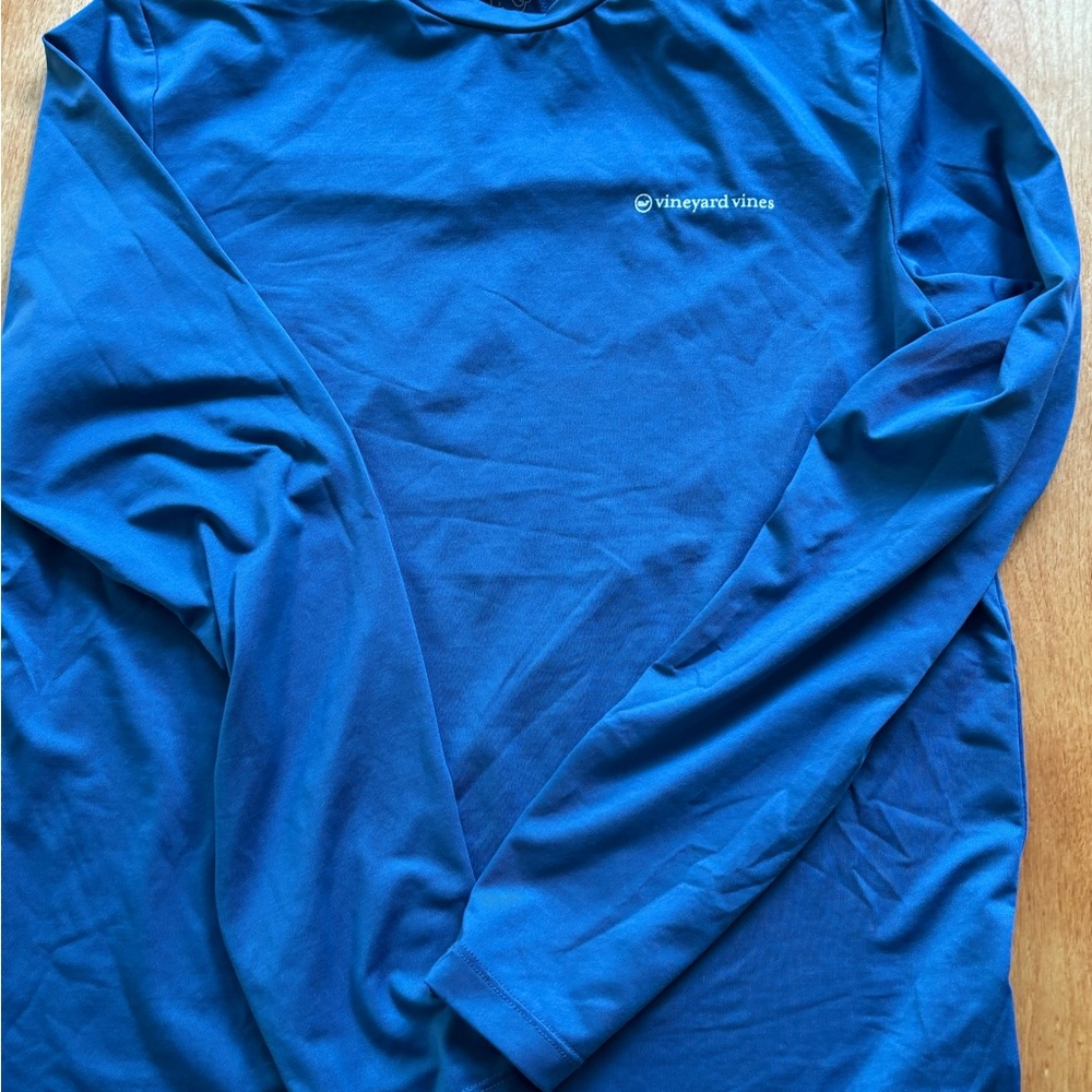 Vineyard Vines KIDS Blue Long Sleeve performance, shirt, medium